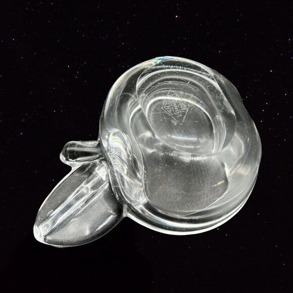 VTG Vannes Apple Peach Clear Heavy Art Glass Ashtray Trinket Dish France Bowl 5” - Picture 4 of 10